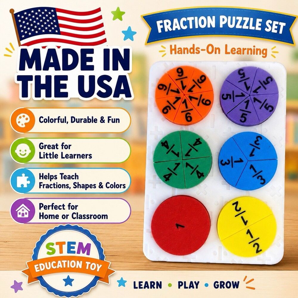 Fractions Table For Kids - 1, 1/2, 1/3, 1/4, 1/5, 1/6th  Of A Circle 4 Toddlers